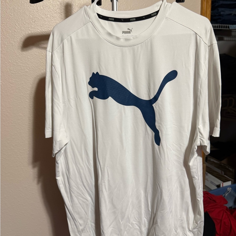 Puma White Tee with‎ Black Accents
